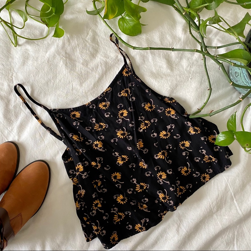 Kimchi Blue Sunflower Crop Top Flowy Tank